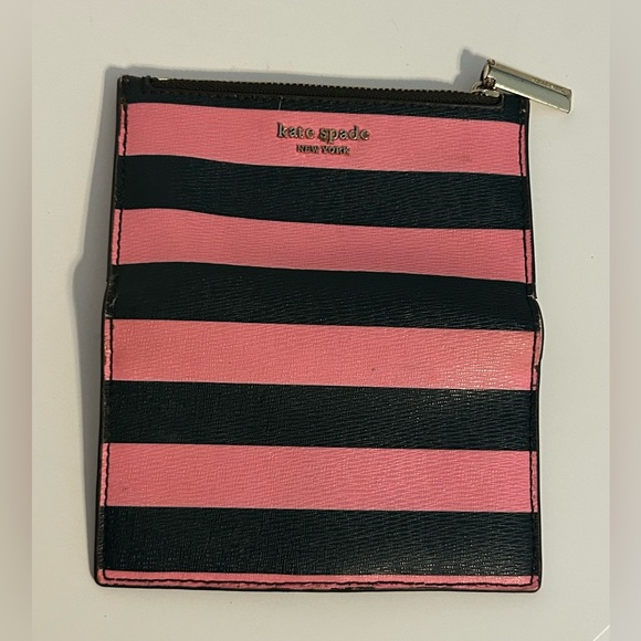 Kate Spade‎ Sylvia Continental Wristlet Wallet Pink Preppy Bold Stripe - Picture 6 of 10